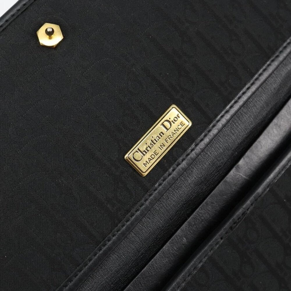 Christian Dior Trotter Canvas Chain Shoulder Bag Black Gold Auth - Picture 13 of 15